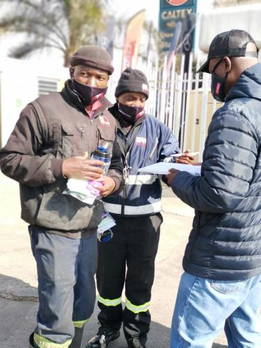 DTBSA Masks handout at Roodekop 9 July 2020