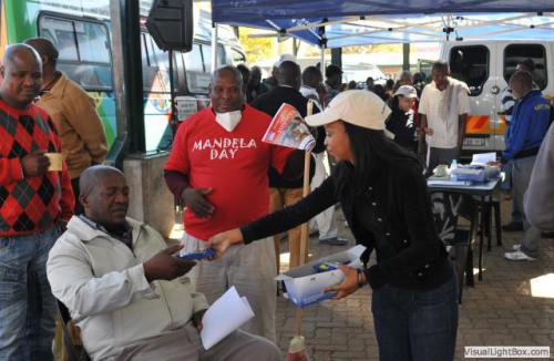 condoms being distributed by mbsa volunteers